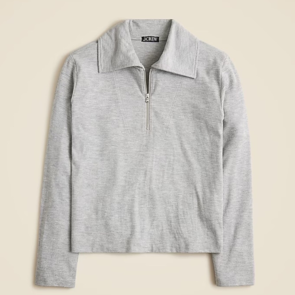 NWT J. CREW Soft rib quarter-zip top